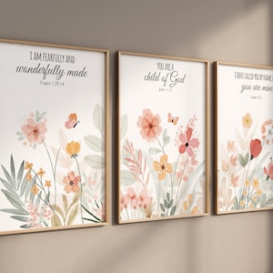 Wildflower Nursery Print: Boho Floral Decor, Bible Verse Art