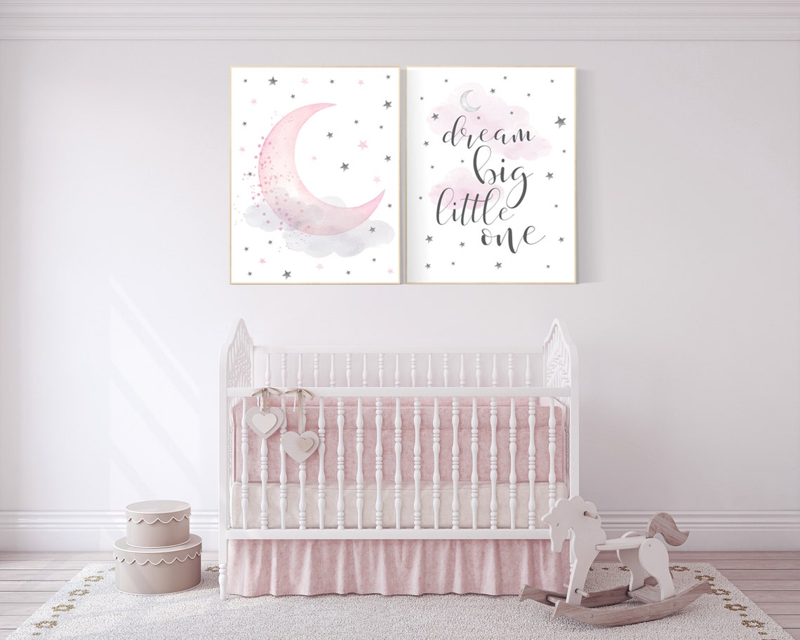 Nursery Decor Girl Nursery Wall Art Girl Pink Pink Nursery | Etsy