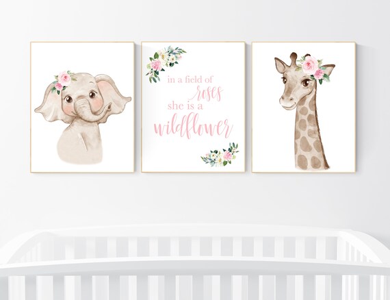 Nursery decor safari, animal nursery prints, Nursery Decor woodland, nursery decor boho, Girls Nursery Decor, Safari Nursery, girl nursery