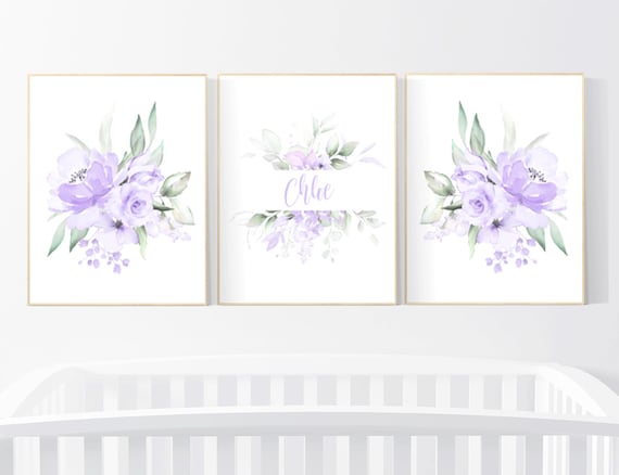 Nursery decor girl flower, Nursery decor girl purple, nursery decor girl flower, lavender, lilac nursery, nursery decor girl name, boho