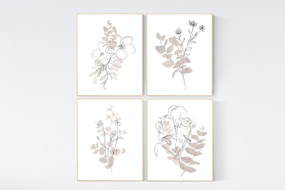 Boho Nursery wall art,, Wildflower Nursery Decor, Floral Nursery, Girl Nursery Decor, vintage flower nursery, Botanical Print, home decor