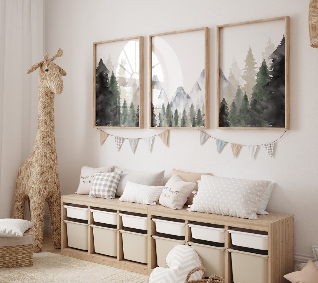 Nursery Decor Woodland Forest Nursery Wall Art Tree Nursery Etsy