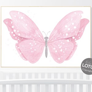 Nursery decor girl butterfly, pink butterfly, Butterfly Nursery Art, girls room, butterfly prints, Butterfly Art, pink nursery wall art