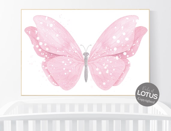 Nursery decor girl butterfly, pink butterfly, Butterfly Nursery Art, girls room, butterfly prints, Butterfly Art, pink nursery wall art