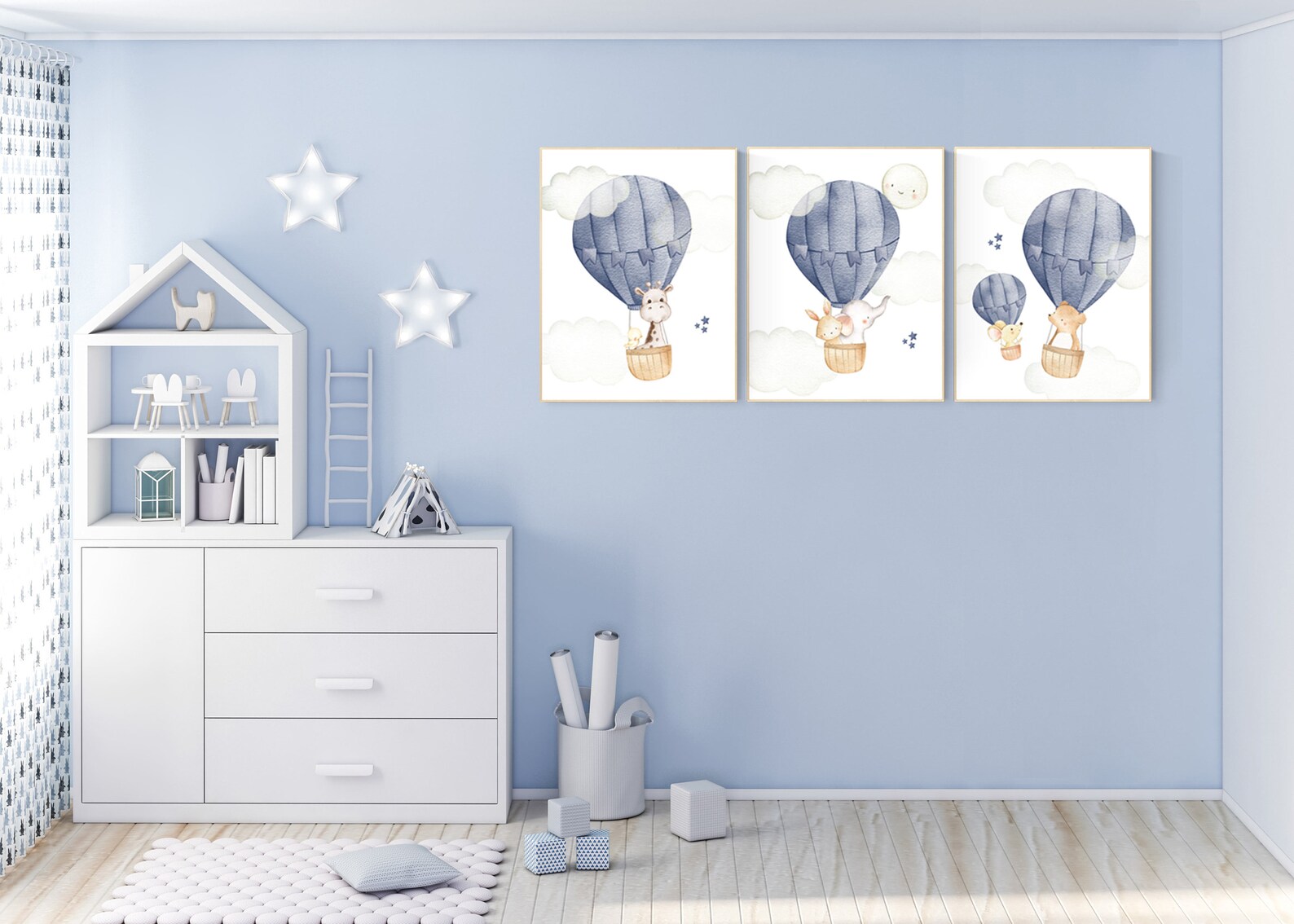 Hot Air Balloon Nursery Nursery Decor Boy Navy Blue Nursery - Etsy