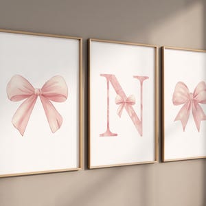 Bow print wall art, Bow nursery print, pink Bow nursery wall art, bow nursery art, bow nursery decor, bow print wall art pink, girl nursery
