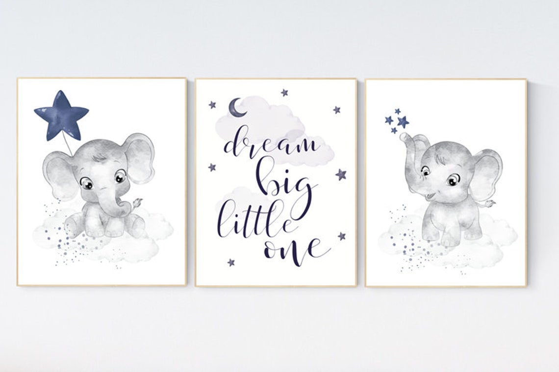 Nursery Decor Boy Navy Blue Navy Nursery Decor Dream Big - Etsy