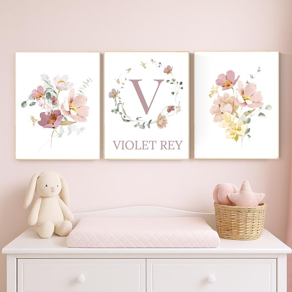 Boho Nursery wall art, Wildflower Nursery Decor, Floral Nursery, Girl Nursery Decor, vintage flower nursery, Botanical Print, home decor