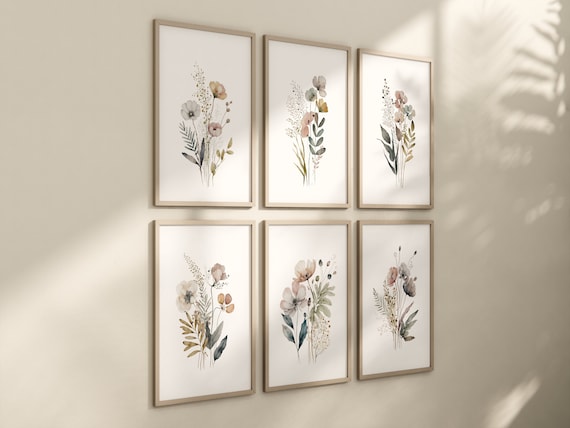 Wildflower wall art, botanical print, flower wall art, Girl Nursery Decor, vintage flower nursery, Botanical art, boho nursery decor