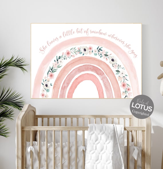 Nursery decor rainbow, Boho Rainbow Set, blush nursery, Nursery Decor boho, blush pink, rainbow nursery, flower nursery, wildflower nursery