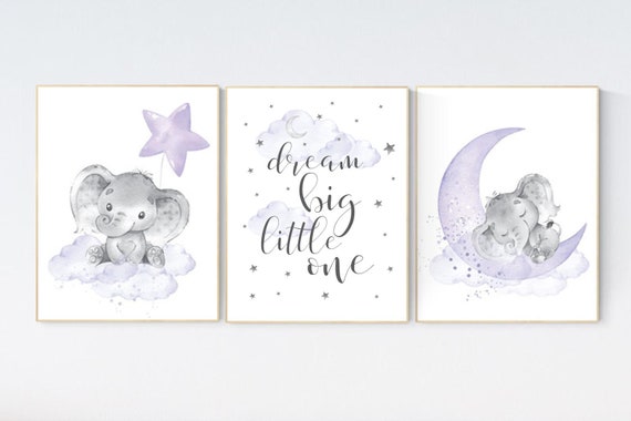 Nursery decor girl purple, lilac nursery, purple nursery, Nursery decor girl lavender, moon and stars, girl nursery wall art, baby registry