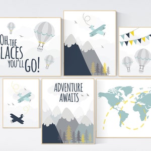 Decoração de berçário de aventura, decoração de berçário menino aventura, decoração de berçário menino avião, mapa-múndi berçário, aventura espera, oh os lugares
