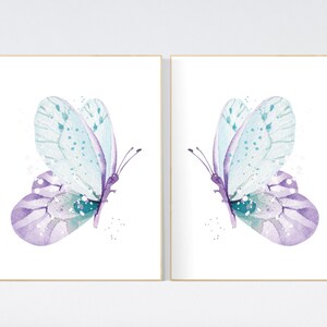 Nursery decor girl purple, nursery decor girl name, butterfly nursery wall art, lavender nursery, lilac nursery, girls room decor purple