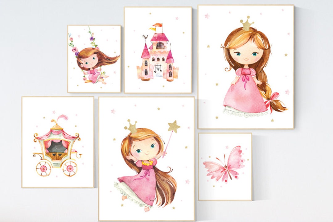 Princess Nursery Wall Art, Princess Room Decor for Girls, Baby Girl ...