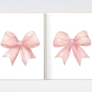Bow print wall art, Bow nursery print, pink Bow nursery wall art, bow nursery art, bow nursery decor, bow print wall art pink, girl nursery