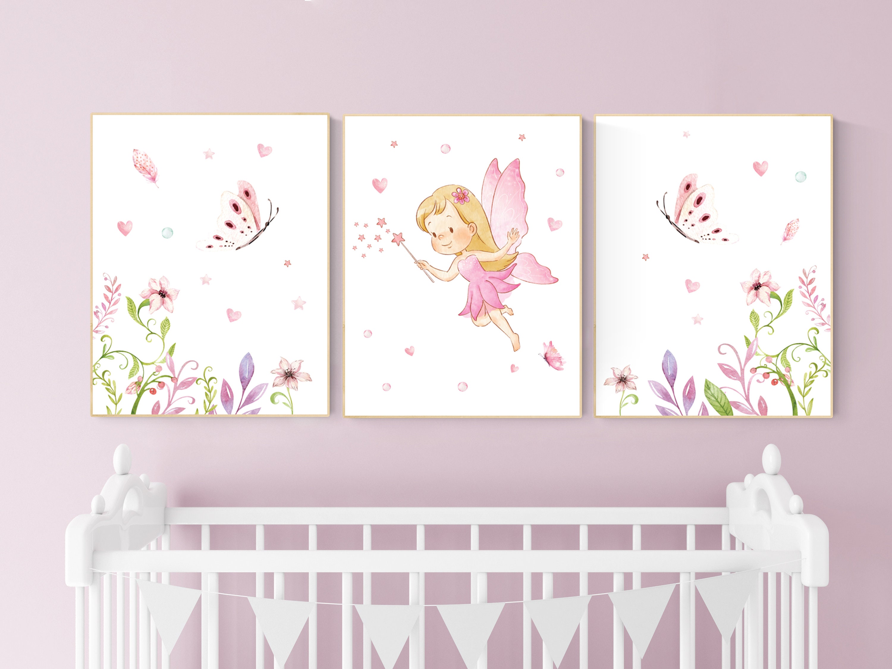 Pink Girl Fairy Quotes Nursery Wall Art Print Canvas Painting Nordic P –  SallyHomey Life's Beautiful