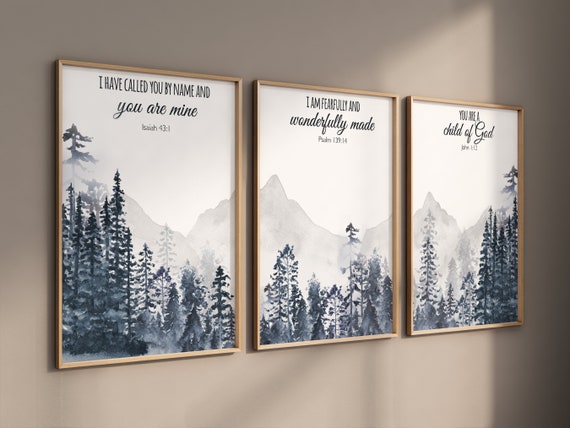 Nursery decor boy woodland, mountain wall art, tree nursery decor, adventure theme nursery, forest, navy blue, woodland nursery wall art