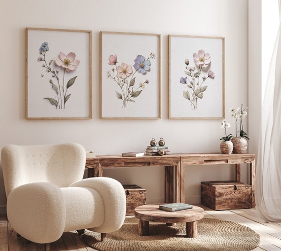 Flower print, Boho Nursery wall art, Wildflower Nursery Decor, Girl Nursery Decor, flower art, Botanical Print, boho home decor, girls room