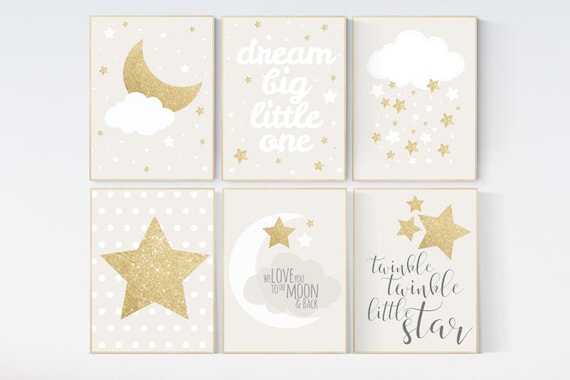 Neutral Nursery Decor Gold Nursery Decor Gender Neutral | Etsy
