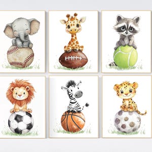 Sports nursery decor, Baby Animals Sport, Baby boy sports nursery, Safari nursery decor, football nursery, baseball nursery, golf nursery