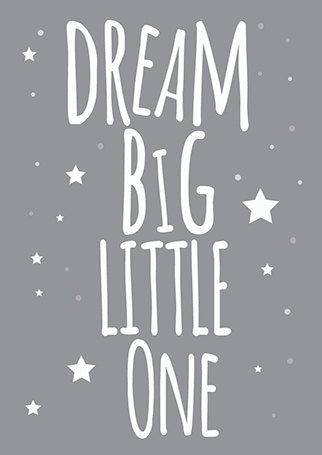 Dream Big Little One Gray Print Nursery Print Baby's | Etsy UK