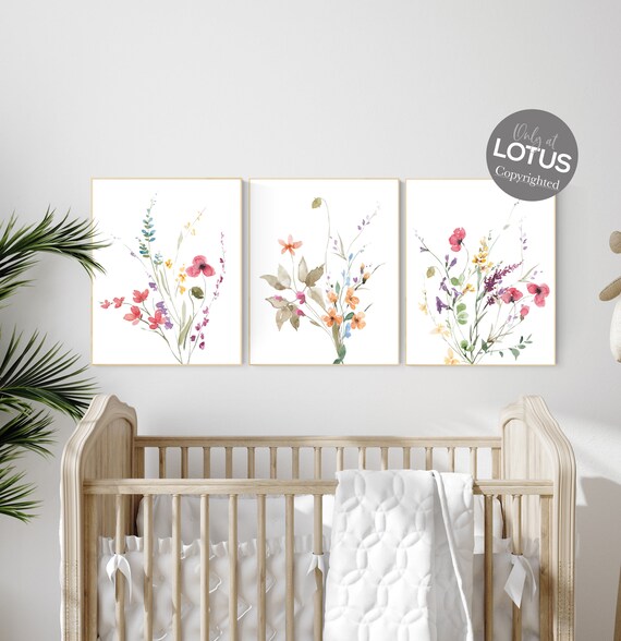 Wildflower Nursery Print: Boho Floral Watercolor Wall Art