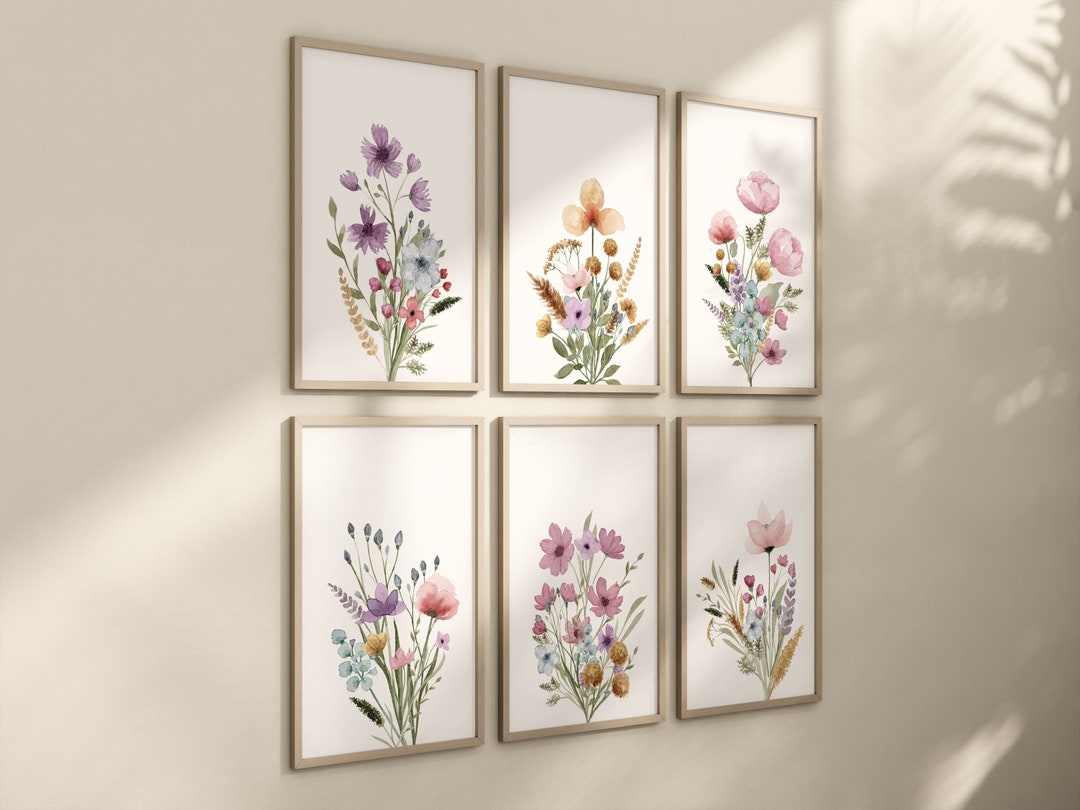 Boho Nursery Wall Art, Wildflower Nursery Decor, Floral Nursery, Girl ...