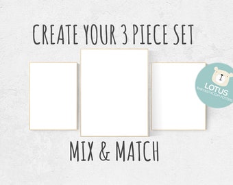 Choose Any 3 prints, Mix and match! Custom nursery decor, Custom nursery art, set of 3 prints, nursery decor girl, nursery decor boy, prints