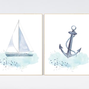 Nursery wall art ocean, nautical nursery decor archor, under the sea nursery, sea nursery art, nursery wall decor, nursery wall decor