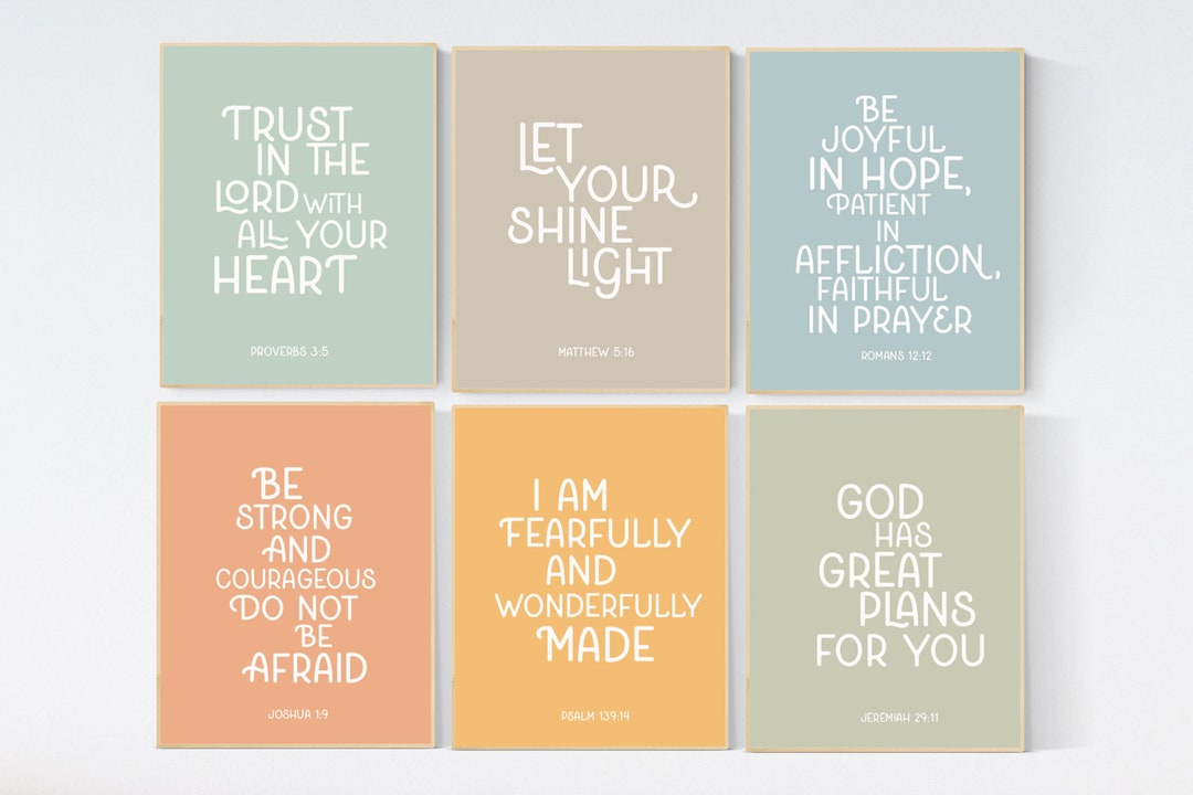 Kids Bible Verse, Nursery Wall Art, Baby Room Decor, Verse Print