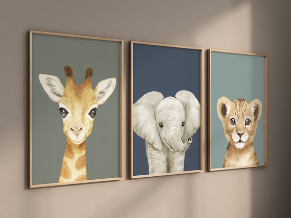 Animal Prints, Animal Nursery wall art, safari animals, Sage Green Nursery Art, animal Nursery Decor, gender neutral nursery, baby room