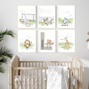 Sports nursery decor, Baby Animals Sport, Baby boy sports nursery, Safari nursery decor, football nursery, baseball nursery, golf nursery