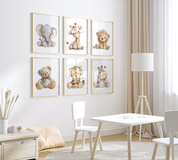 Animal prints, gender neutral nursery, Plush animals, Safari Animal Nursery Prints, safari animals, safari nursery, gender neutral nursery