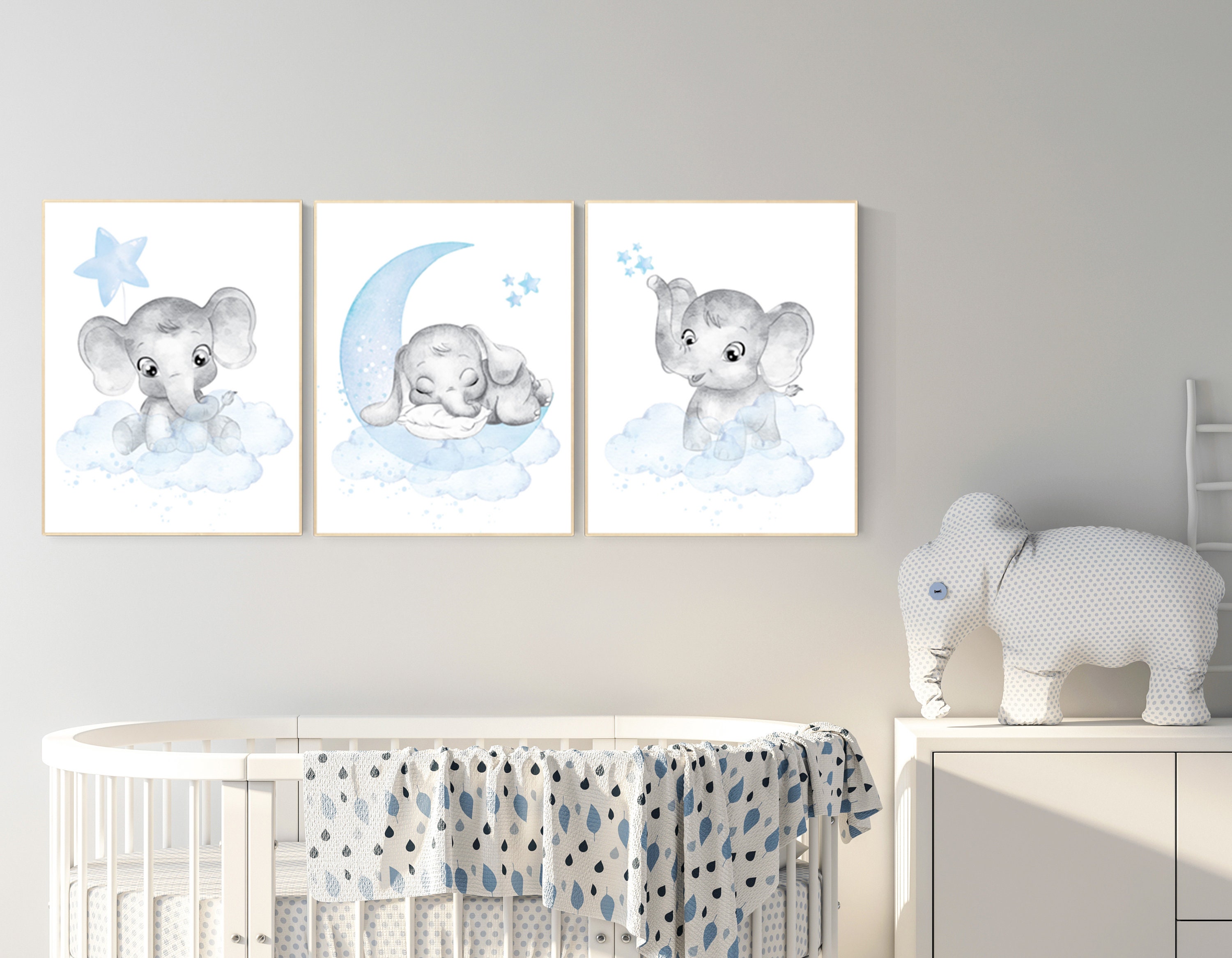 Nursery Decor Elephant Nursery Decor Boy Nursery Wall Art Elephant Baby Room Decor Boy Elephant Nursery Art Baby Boy Nursery Art