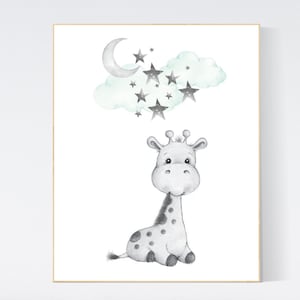 Nursery decor animals, mint nursery decor, giraffe nursery art, nursery decor giraffe, nursery decor neutral, gender neutral