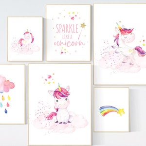 Nursery decor girl unicorn, unicorn nursery decor, unicorn nursery wall decor, girl room decor, pink purple, unicorn room decor for girls