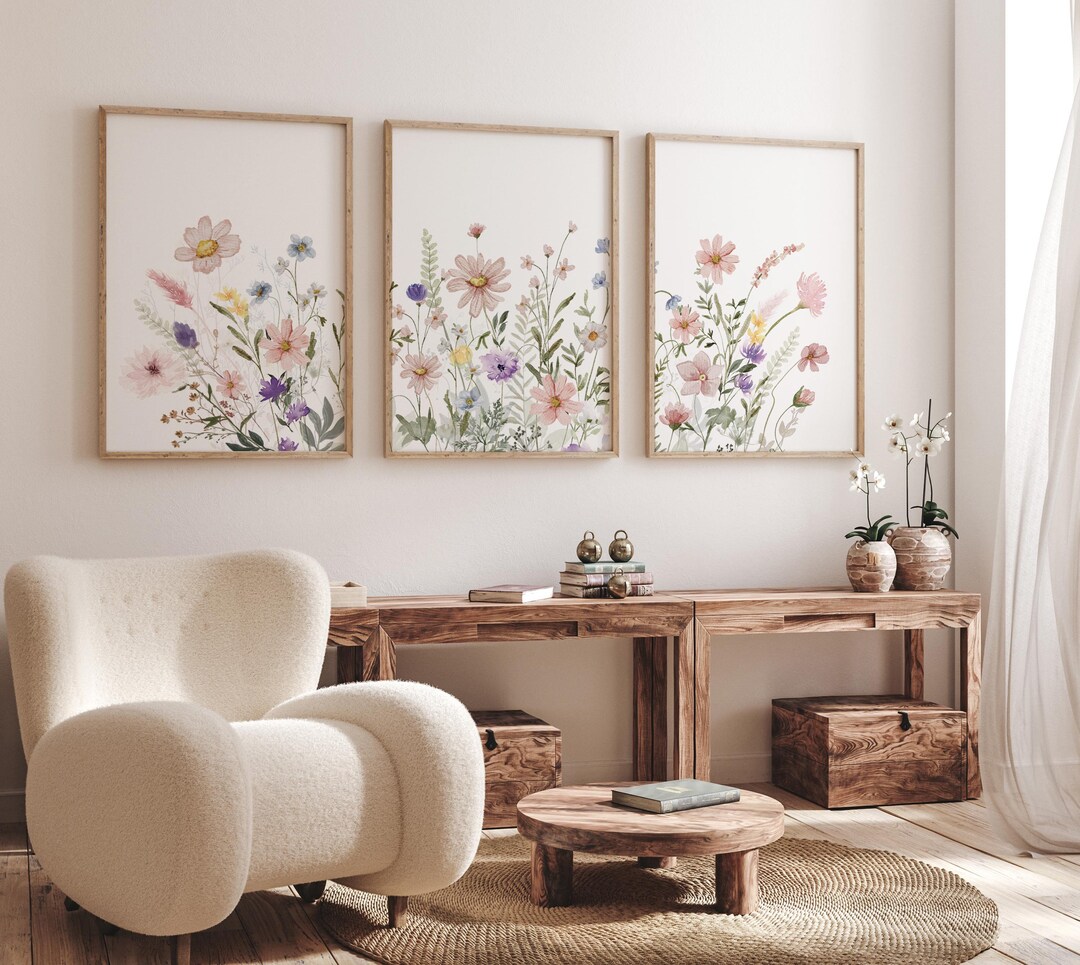 Wildflower Nursery Print: Boho Floral Wall Art - Etsy