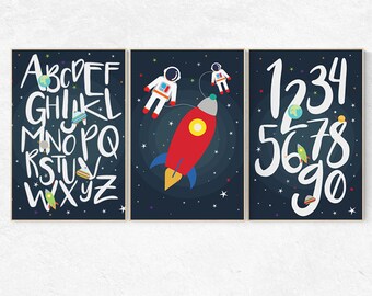 Weltraum Alphabet Druckset: Weltraum Poster