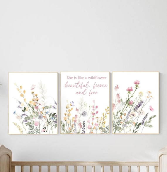 Wildflower Nursery Print: Boho Floral Wall Art