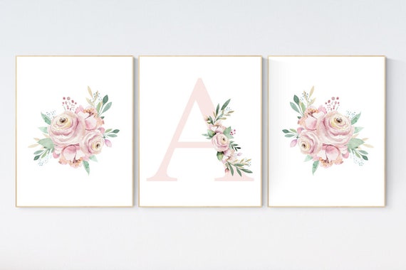 Nursery wall art flowers, Nursery decor floral, nursery decor girl floral, nursery decor flower, nursery decor name, nursery prints floral