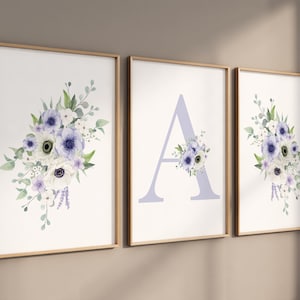 Purple flower nursery decor, Nursery decor girl purple, nursery decor girl flower, lavender nursery, lilac nursery, girls room decor purple