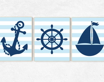 Navy blue nursery decor, Nautical boy nursery, nautical baby room, nursery decor boy nautical, nautical decor, navy blue wall art