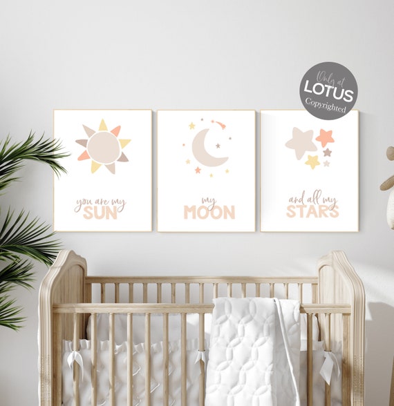 Nursery decor gender neutral, moon nursery, You Are My Sun My Moon And All My Stars, neutral nursery wall art, nursery prints neutral