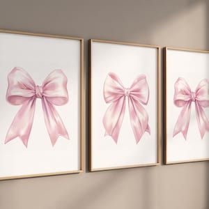 Bow print wall art, Bow nursery print, pink Bow nursery wall art, bow nursery art, bow nursery decor, bow print wall art pink, girl nursery