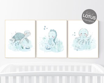 Printset oceaankwekerij: muurkunst onder de zeedieren