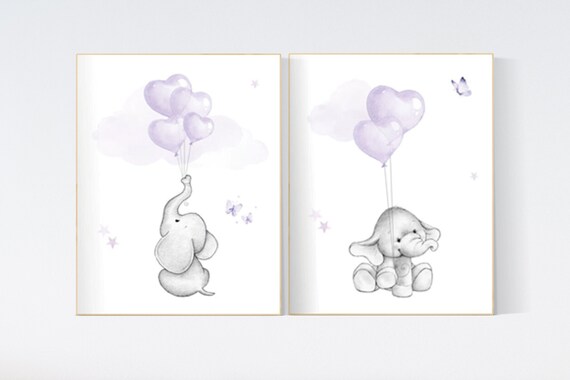 nursery decor girl purple, nursery decor girl lavender and gray, lavender and gray, nursery decor elephant, elephant nursery, lilac nursery