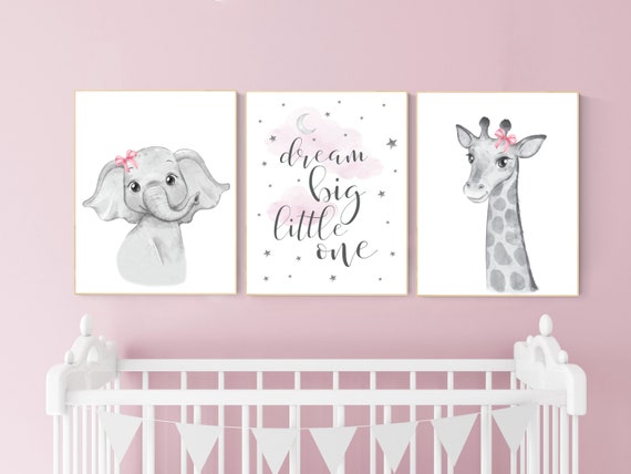 Nursery decor girl, Safari Animals, pink nursery, Nursery Prints, Nursery Decor, Girls Nursery Decor, Safari Nursery, jungle animals