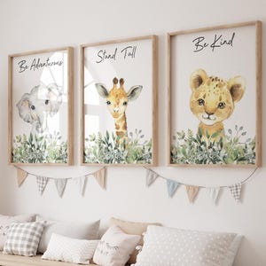 Safari Jungle Animal Nursery Wall Art, Neutral Baby Room Decor, Jungle Animal Print, Safari Nursery Wall Art, Boho Jungle Nursery Print