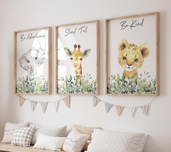 Safari Jungle Animal Nursery Wall Art, Neutral Baby Room Decor, Jungle Animal Print, Safari Nursery Wall Art, Boho Jungle Nursery Print