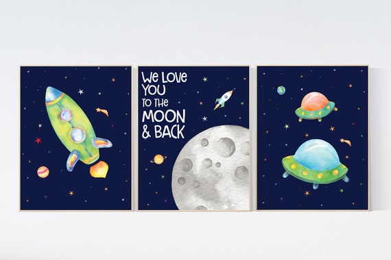 Space wall art nursery, Nursery decor boy space, Space wall art, animal prints, gender neutral, space nursery theme, outer space nursery art